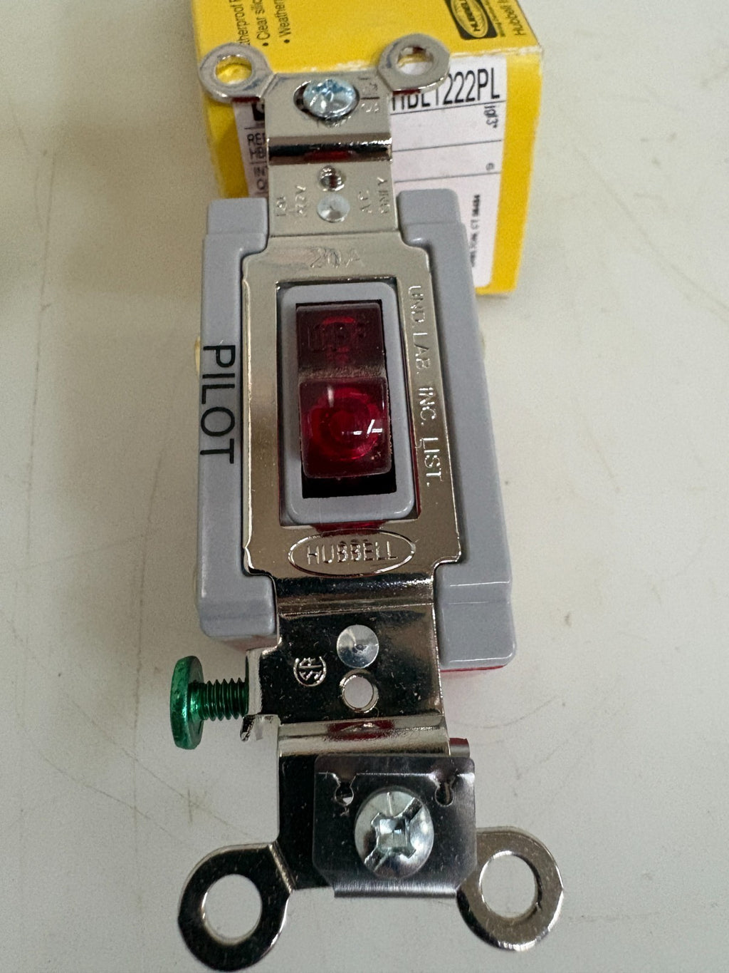 LOT OF 6 HUBBELL RED PILOT SWITCH HBL1222PL1