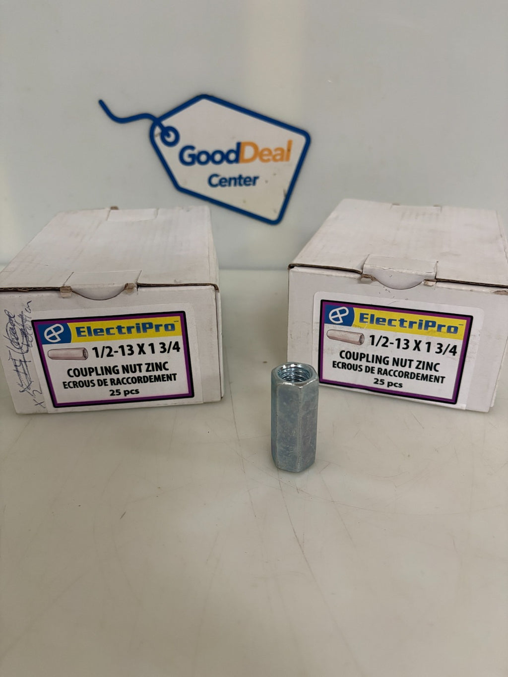 ELECTRIPRO COUPLING NUT ZINC 1/2-13 X1 3/4 25 PER BOX 2 BOX LOT0