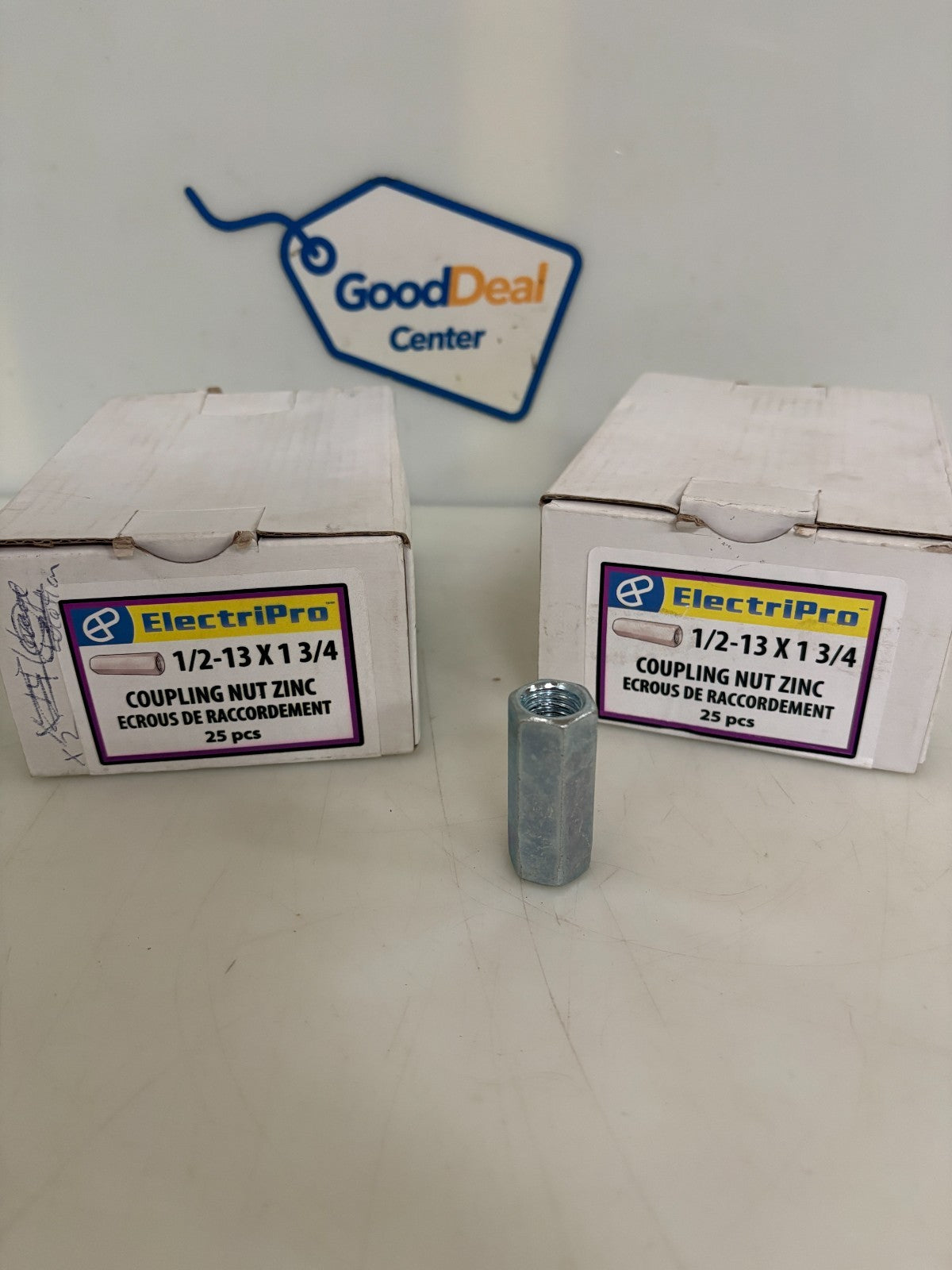 ELECTRIPRO COUPLING NUT ZINC 1/2-13 X1 3/4 25 PER BOX 2 BOX LOT0