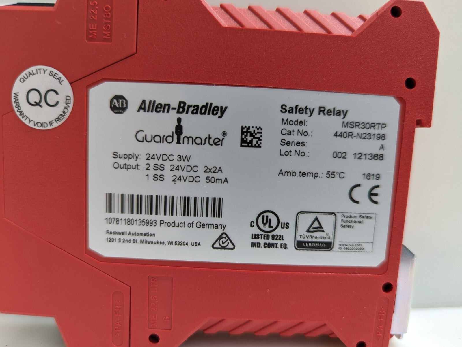 Allen-Bradley Guardmaster MSR30RTP Safety Relay (440R-N23198)1