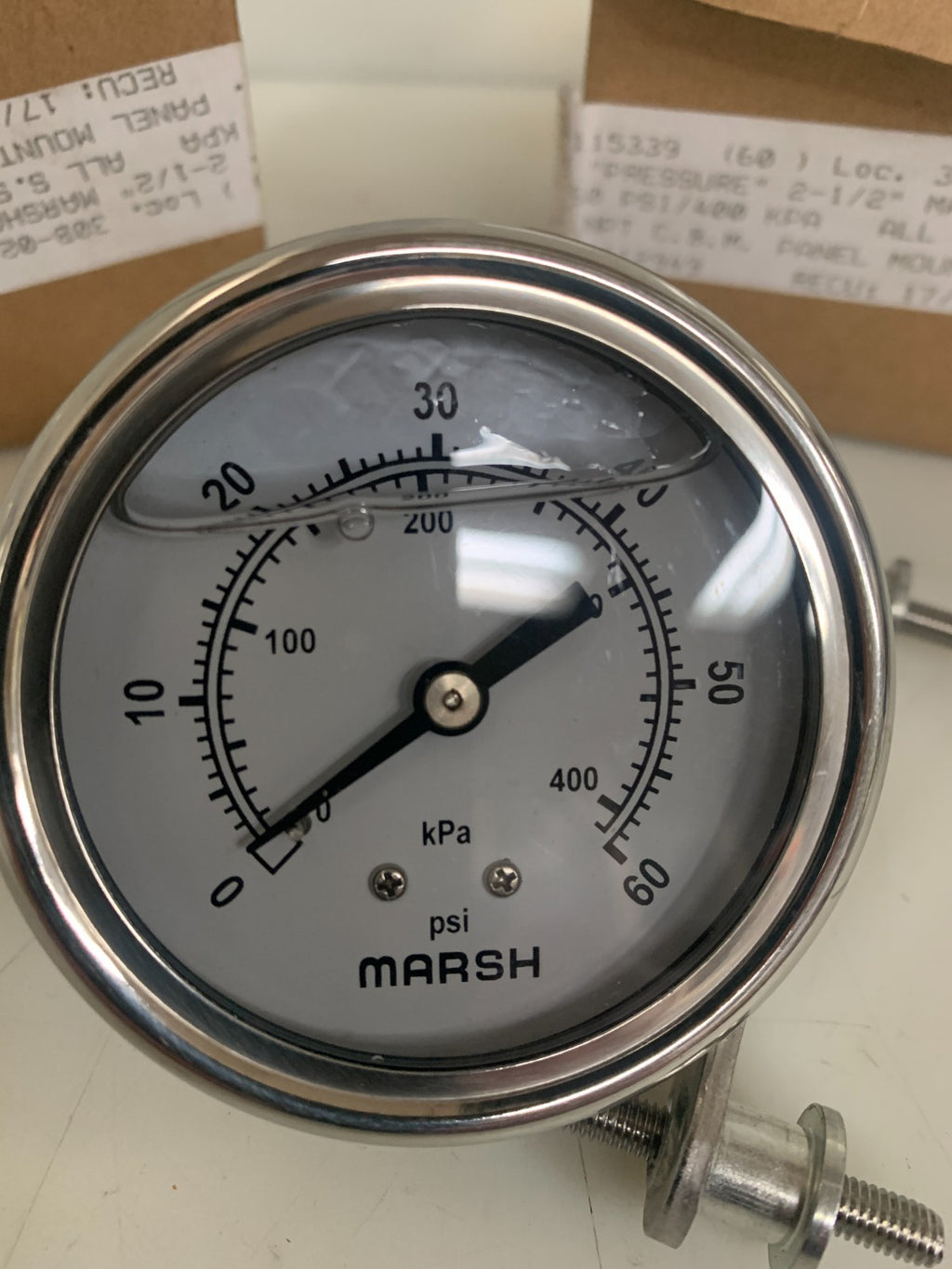 LOT OF 2 MARSH/BELLOFRAM 0-60 PSI PRESSURE GAUGE J7446P