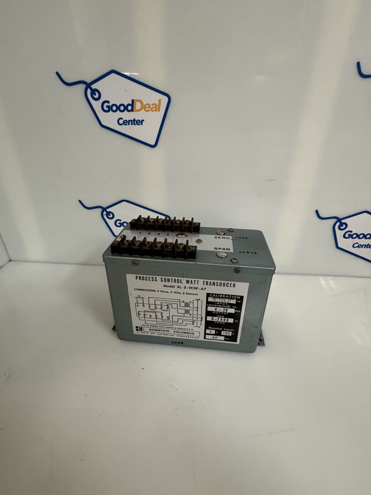 SCIENTIFIC COLUMBUS PROCESS CONTROL WATT TRANSDUCER XL 3-1K5P-A70