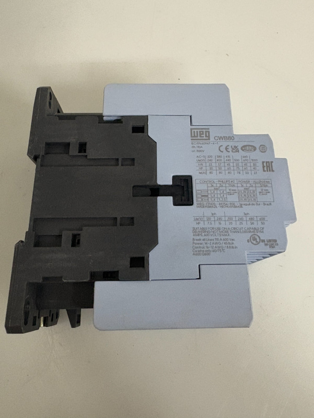 WEG CONTACTOR CWB80