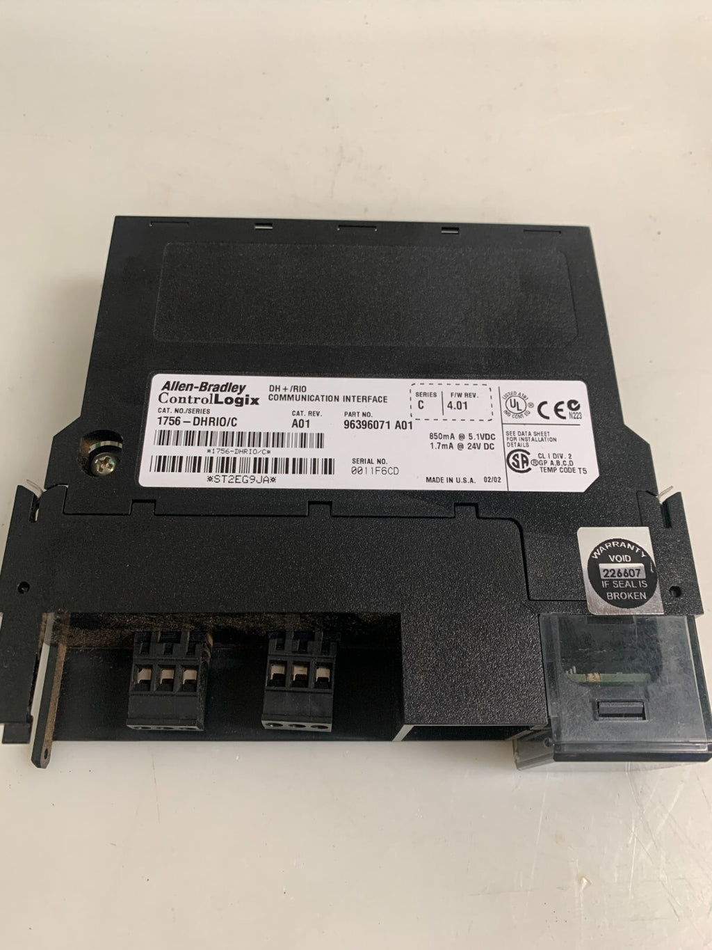ALLEN BRADLEY CONTROL LOGIX DH+ /RIO COMMUNICATION INTERFACE 1756-DHRID/C  A 012
