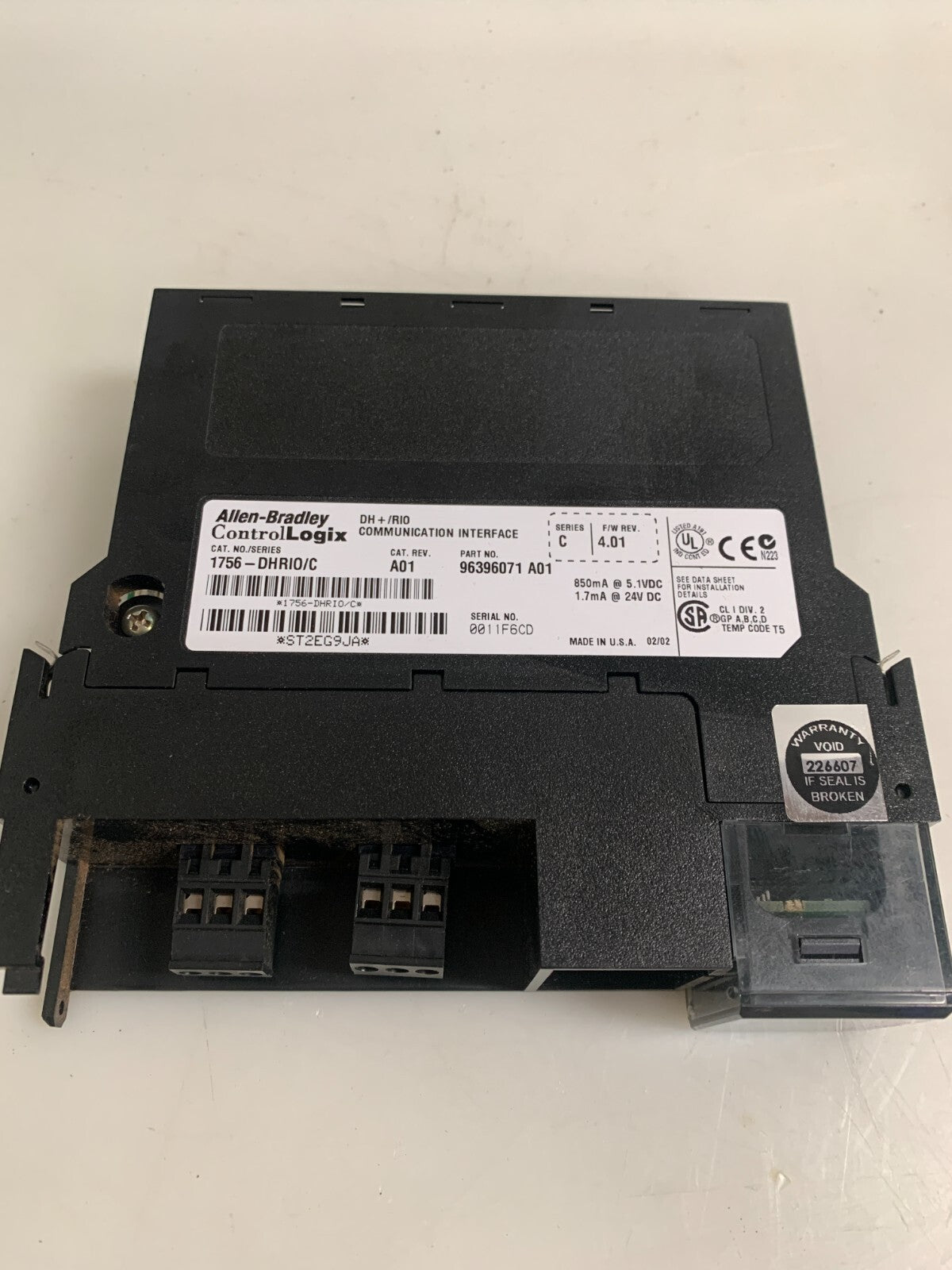 ALLEN BRADLEY CONTROL LOGIX DH+ /RIO COMMUNICATION INTERFACE 1756-DHRID/C  A 012