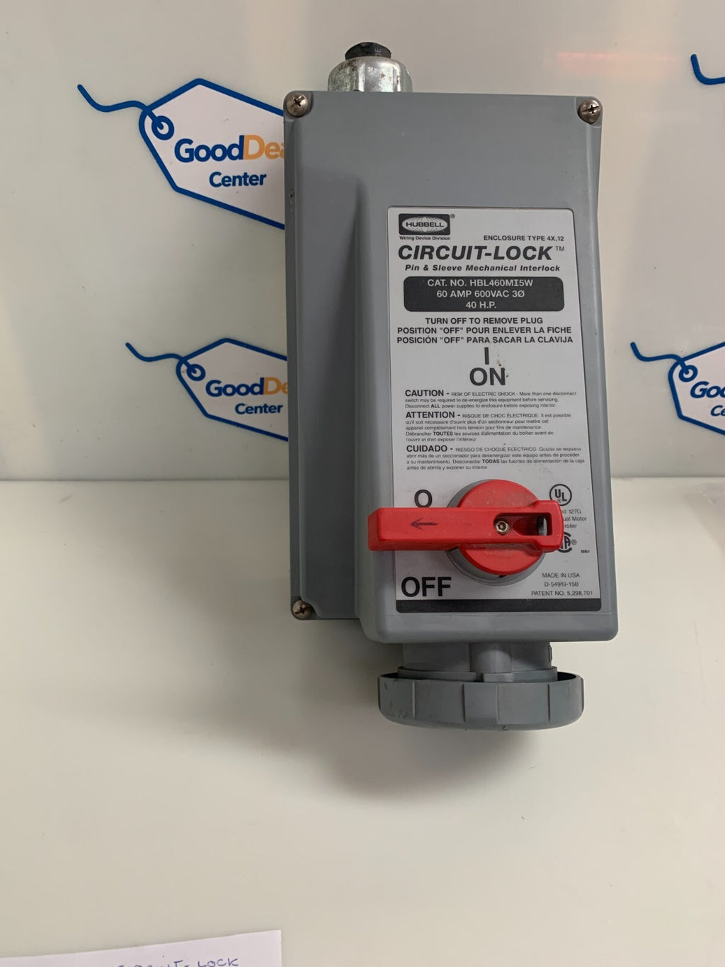 HUBBELL CIRCUIT-LOCK MECHANICAL INTERLOCK 60 AMP 40 HP  HBL460 MI5W