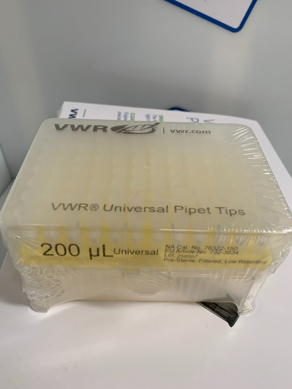 VWR INTERNATIONAL PIPET TIPS 76322-150 EUR#732-3634  10 RACK 10X96 PER BOX
