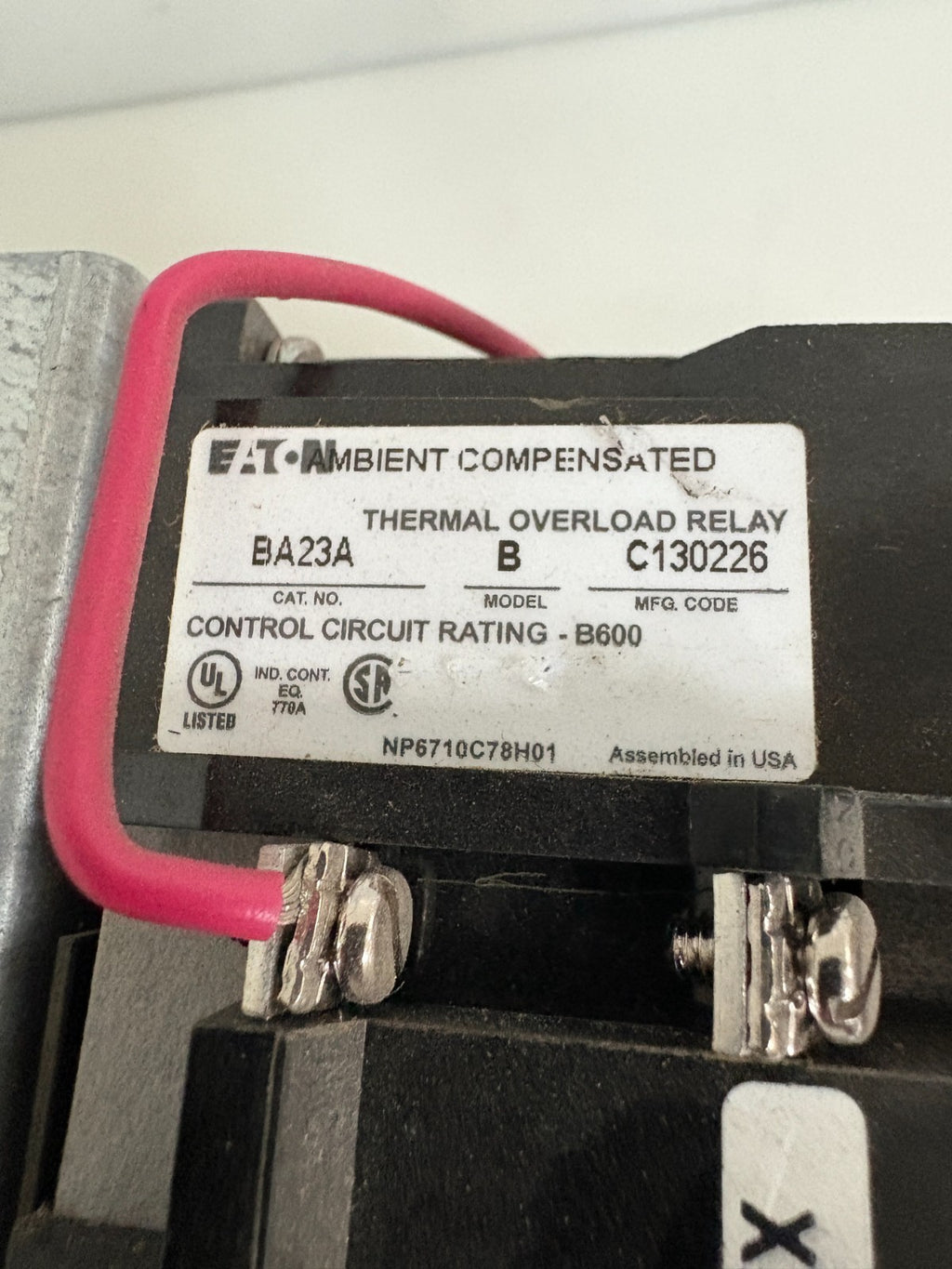 EATON MOTOR CONTROL A 200M2CAC MODEL J C130320