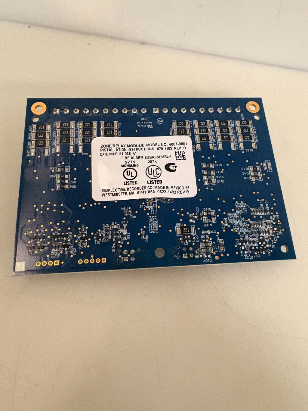 SIMPLEX ZONE/RELAY MODULE 4007-3801 3
