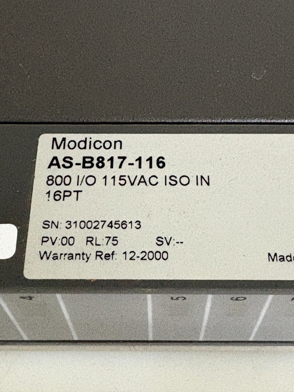 SCHNEIDER MODICON 800 I/O 16 PT MODULE AS-B817-1163