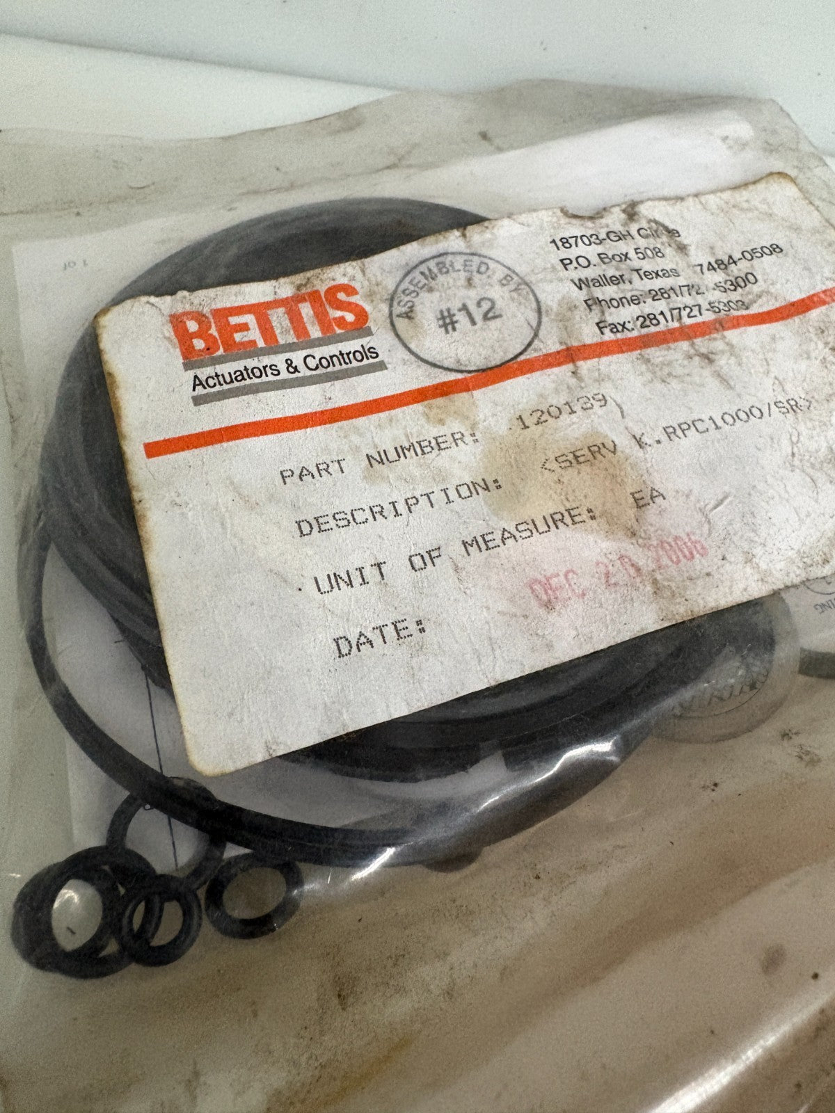 BETTIS ACTUATOR SEAL KIT 120139