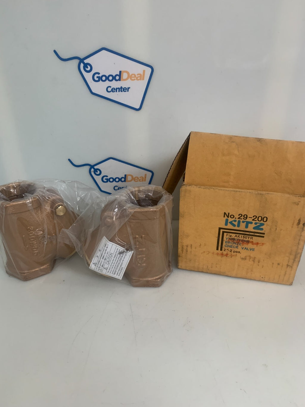 LOT OF 2  KITZ Y PATTERN CHECK VALVE #29-200 2" BRASS AK15OYR0