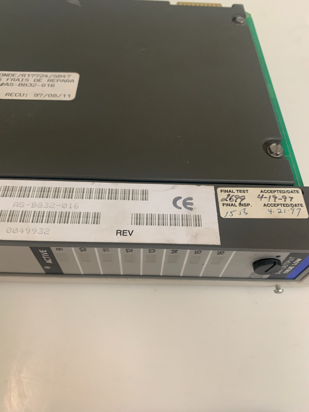 MODICON 16PT 24VDC OUTPUT MODULE AS-B832-0163