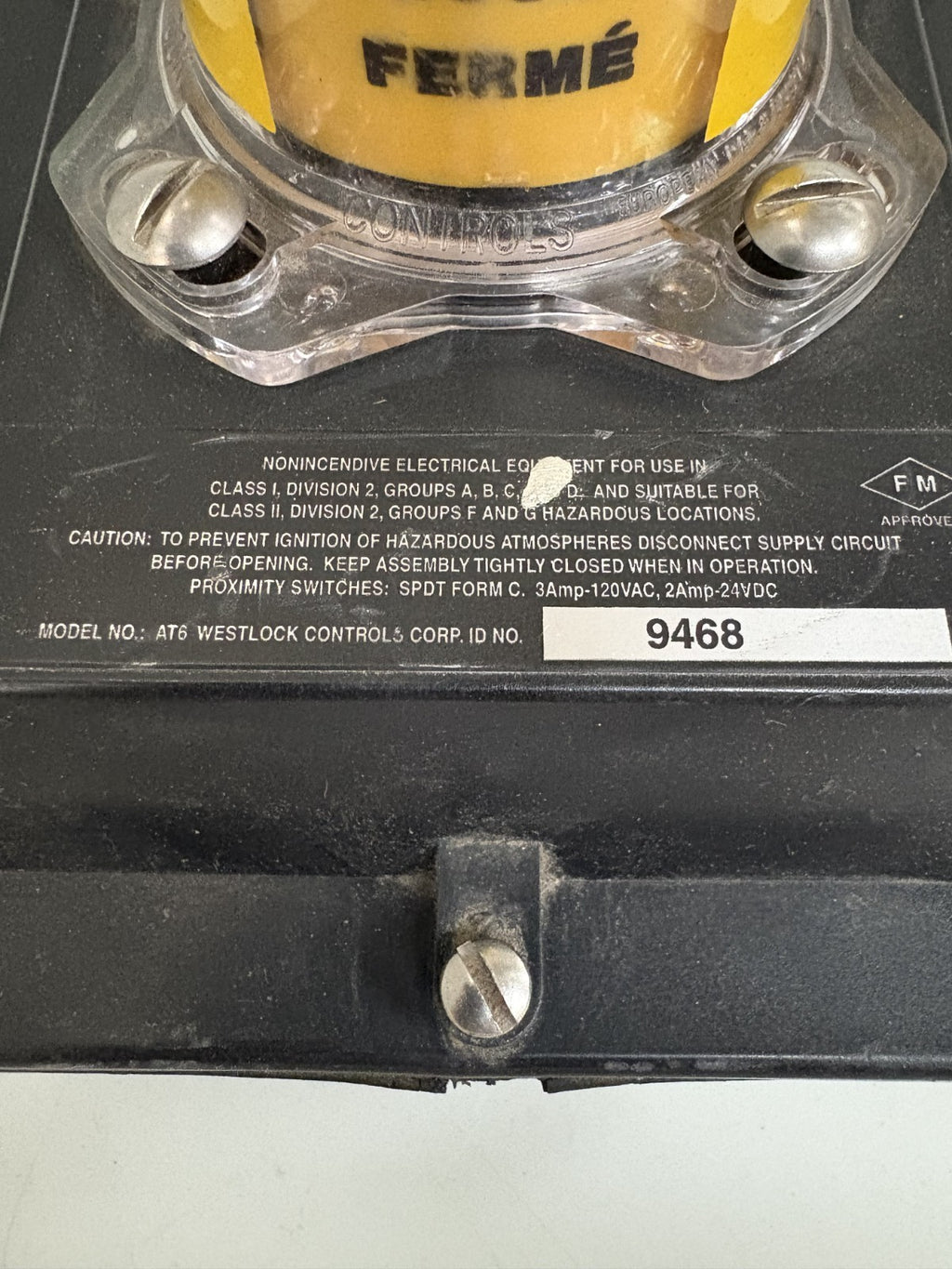 WEST LOCK CONTROLS ACCUTRAK ROTARY POSITION MONITOR AT6-94682