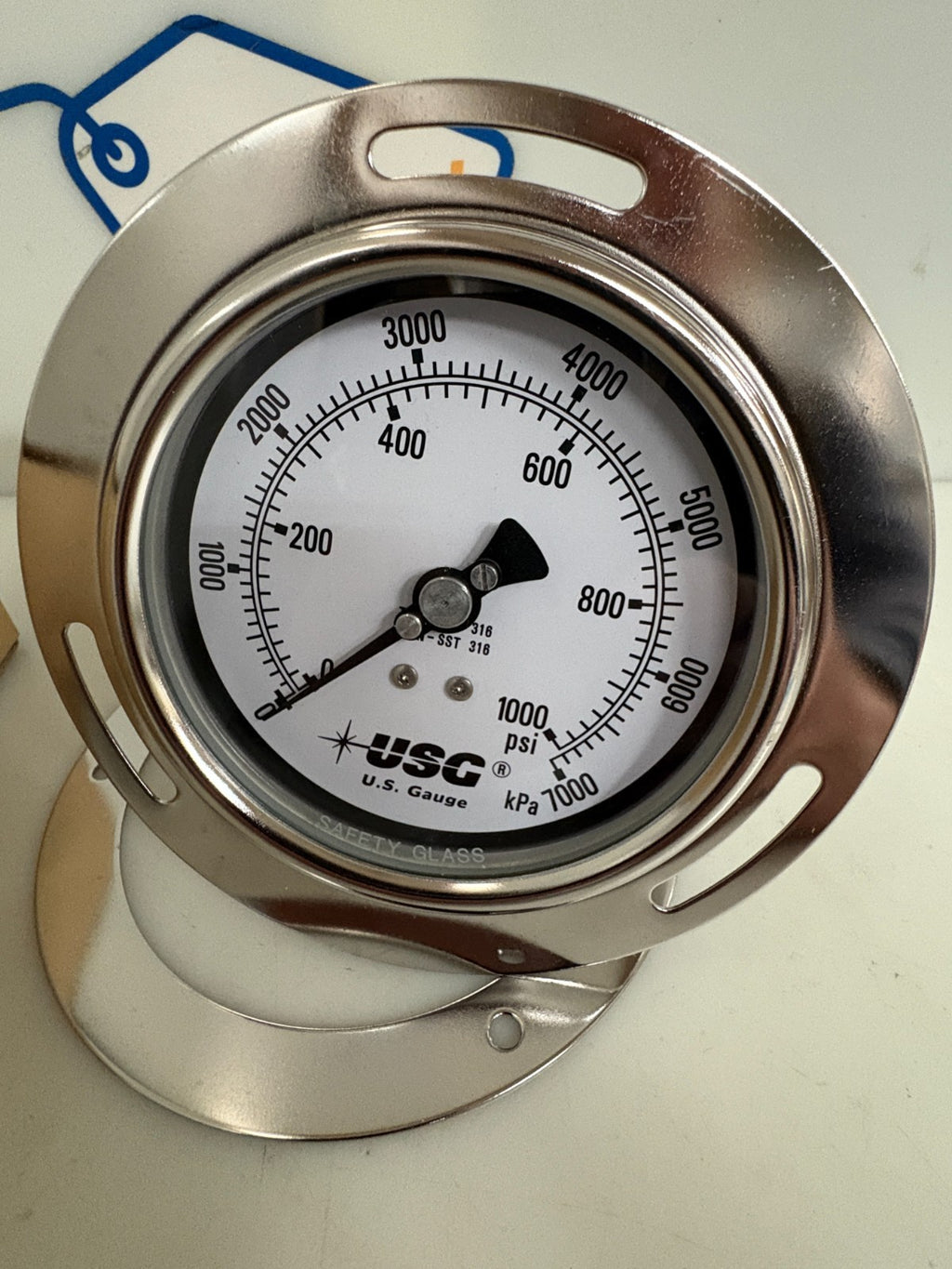 AMETEK USG PNEUMATIC PRESSURE GAUGE 0-1000 PSI