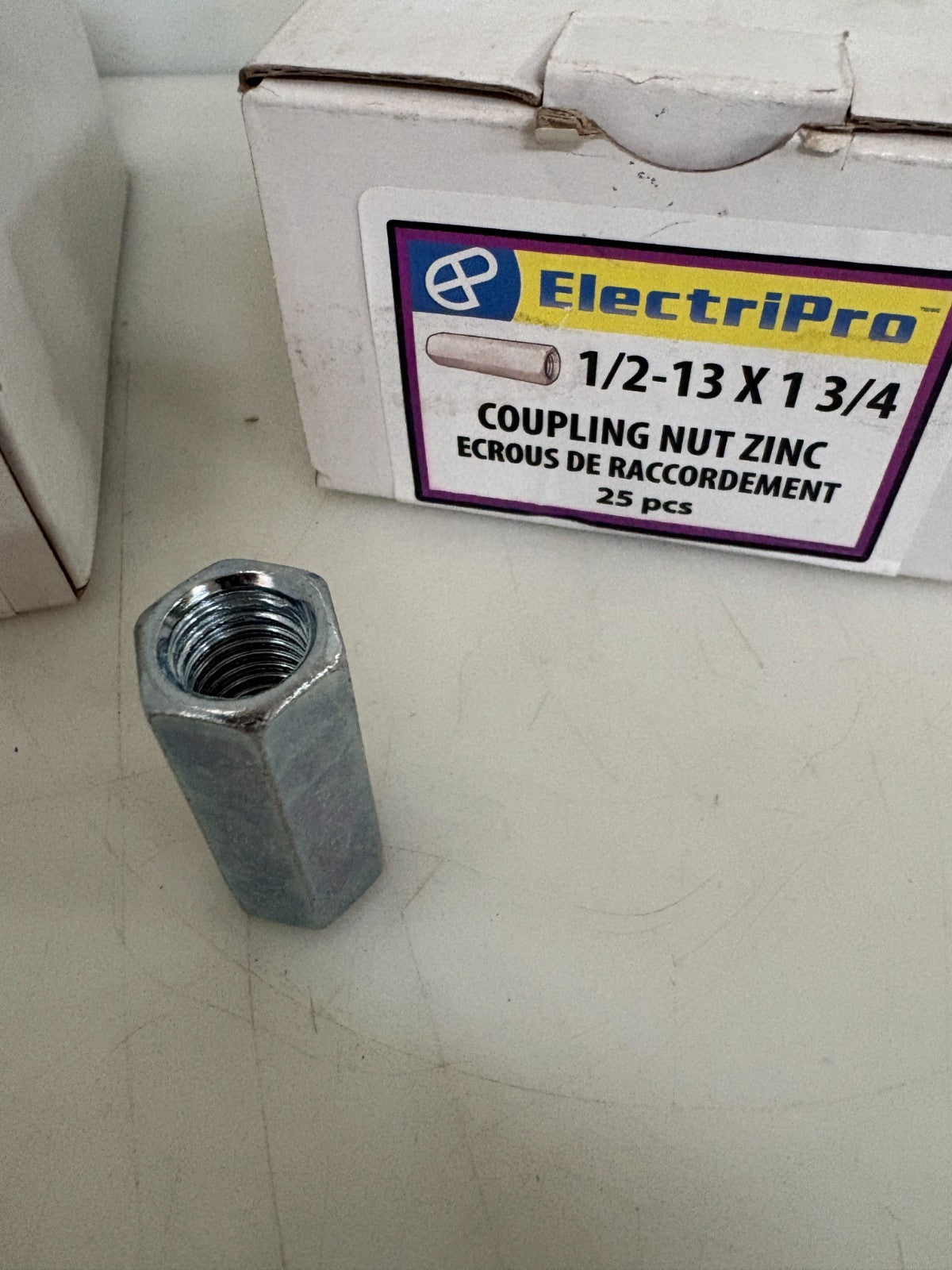 ELECTRIPRO COUPLING NUT ZINC 1/2-13 X1 3/4 25 PER BOX 2 BOX LOT1