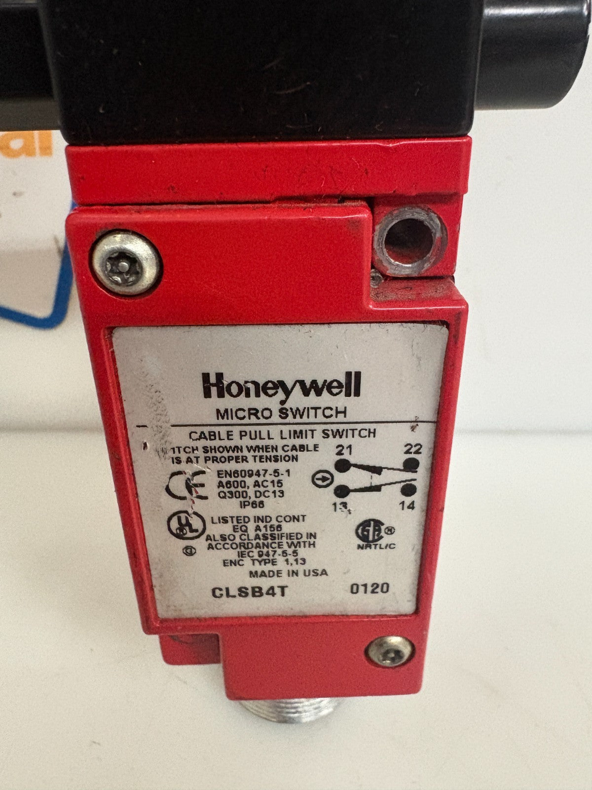 HONEYWELL MICRO SWITCH CABLE PULL LIMIT SWITCH CL8B4T