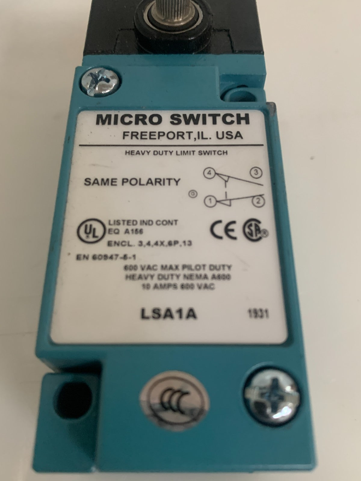 HONEYWELL MICRO SWITCH HEAVY DUTY LIMIT SWITCH #LSA1A1