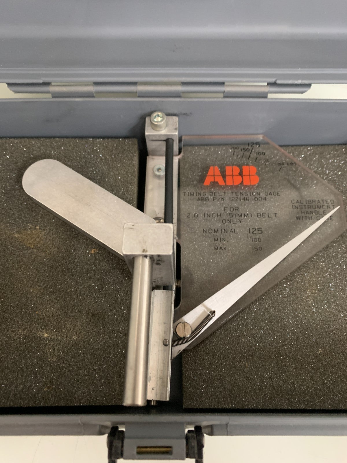 ABB TIMING BELT TENSION GAGE #122146-004 IN CASE1
