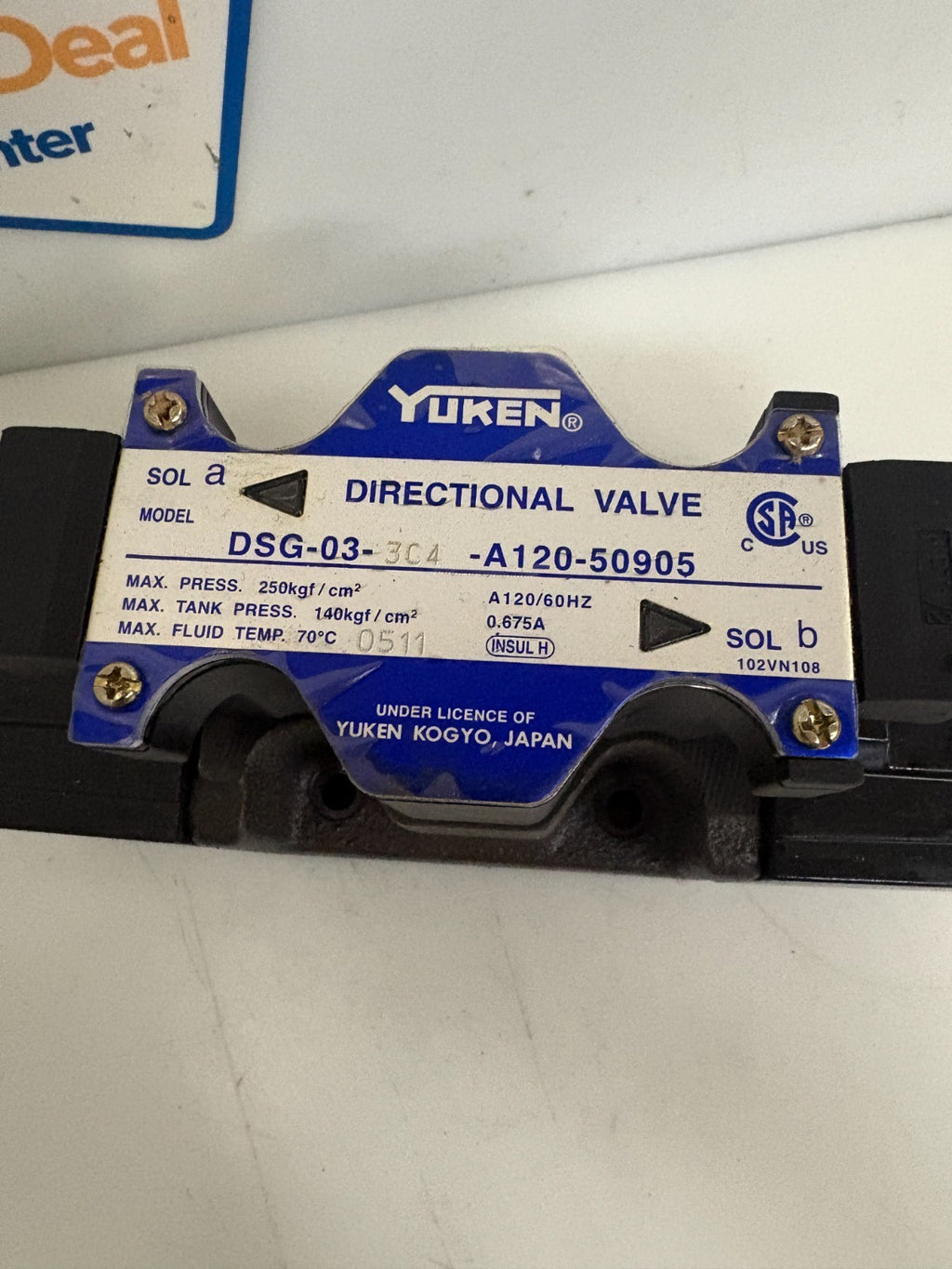 YUKEN DIRECTIONAL VALVE DSG-03-3C4-A120-509051