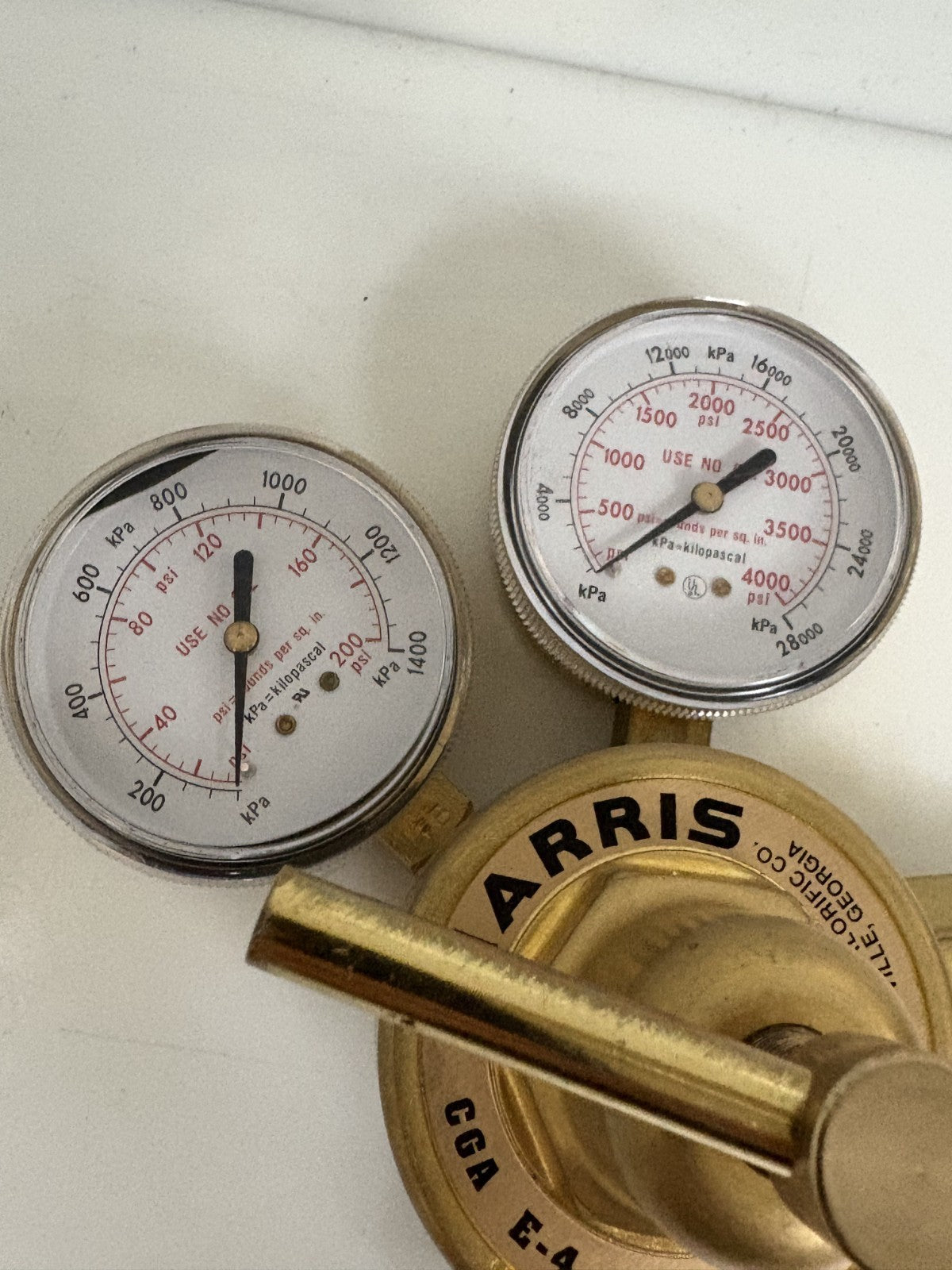 HARRIS GAS GAUGE WITH REGULATOR VALVE MODEL 425-1253