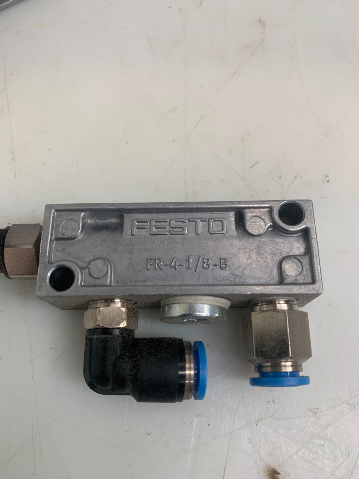 FESTO  FR-4-1/8-B  Pneumatic Block  6701  (Lot of 2)