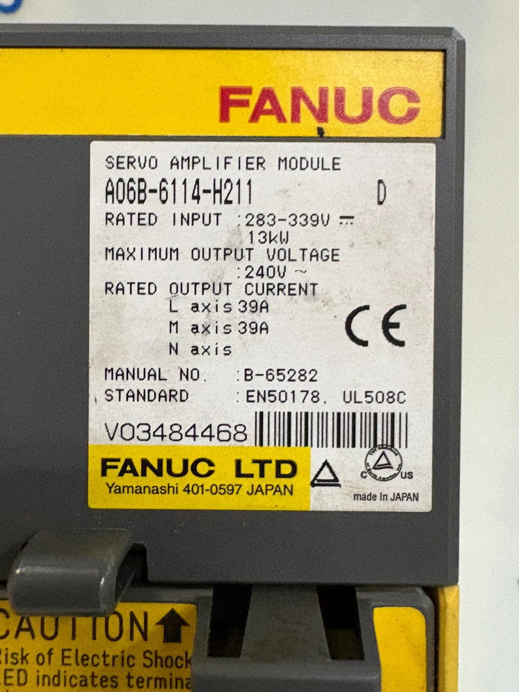 GE FANUC SERVO AMPLIFIER MODULE A06B-6114-H2111