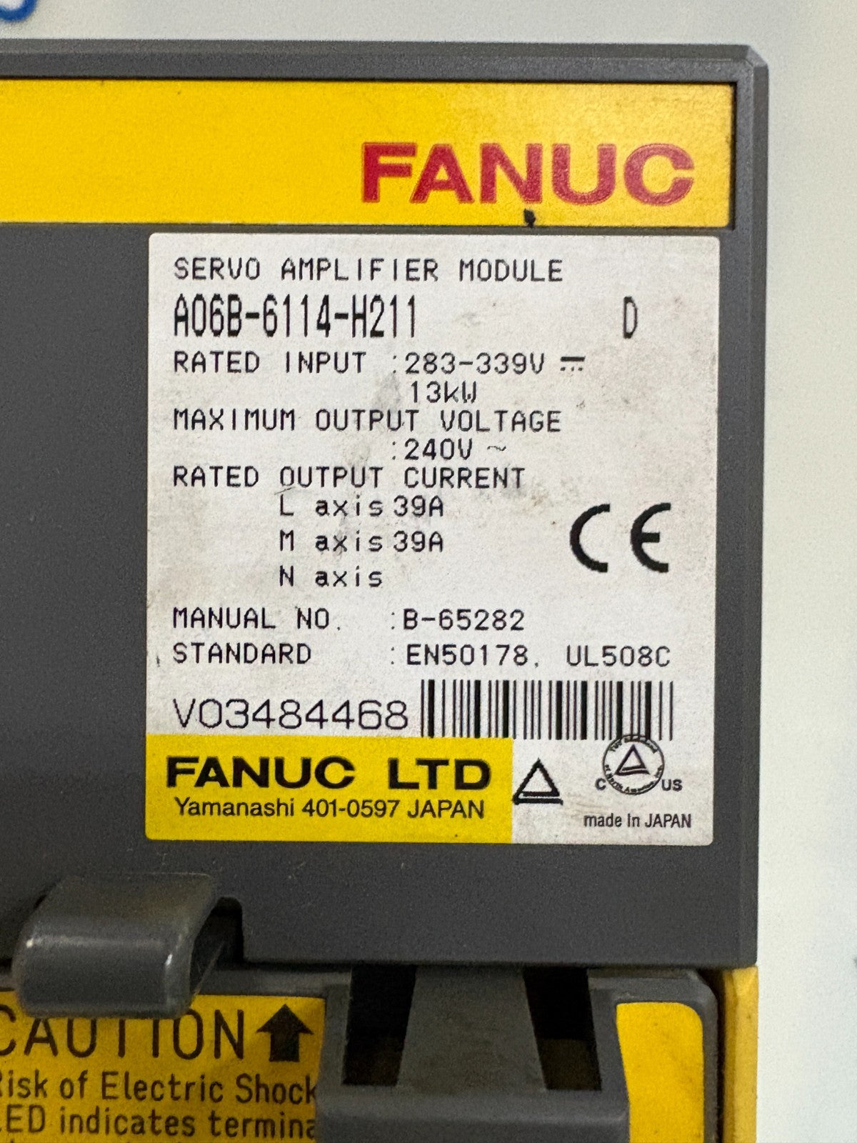 GE FANUC SERVO AMPLIFIER MODULE A06B-6114-H2111