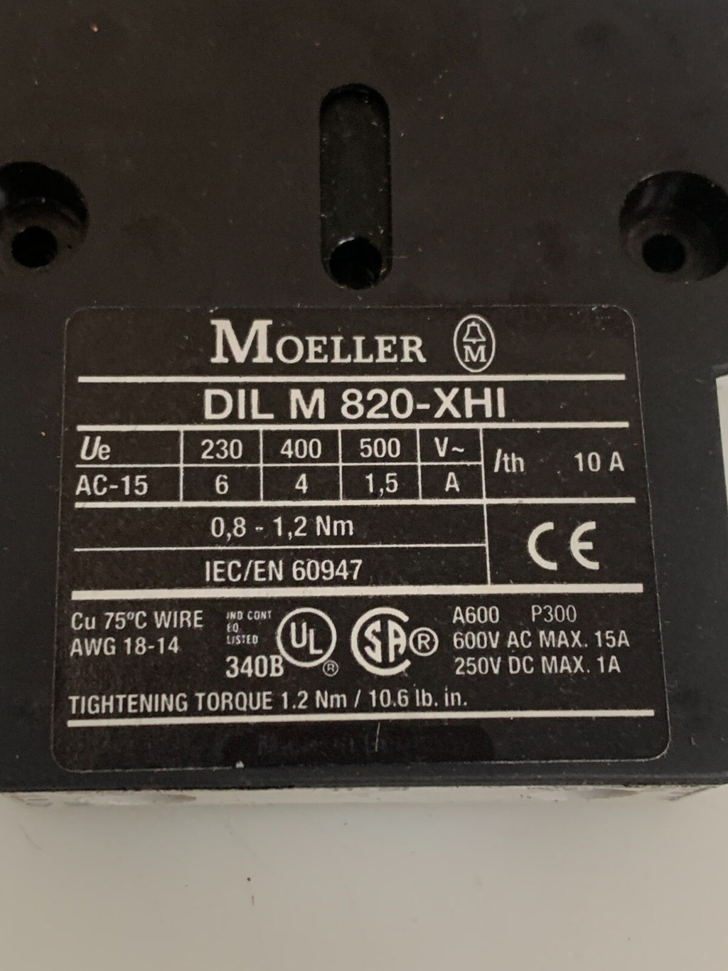 LOT OF 4 MOELLER DIL M 820-XHI AUXILLARY CONTACT