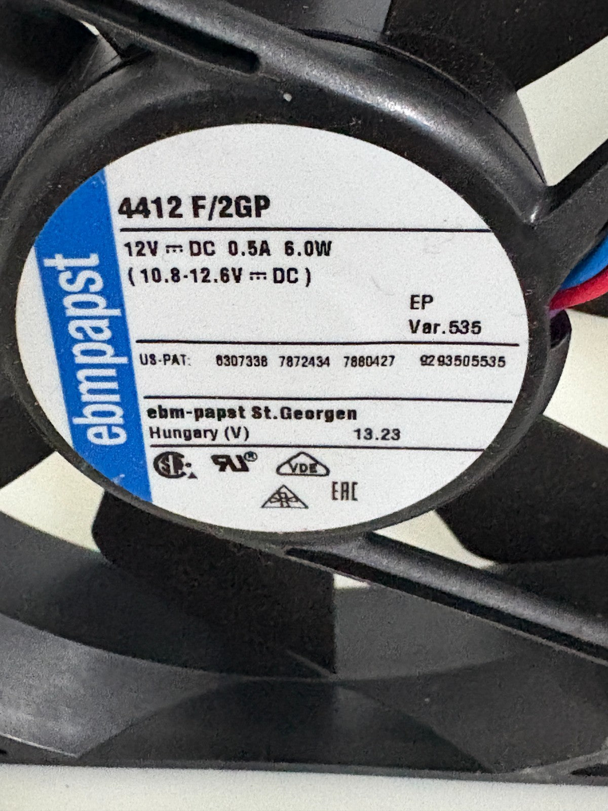 LOT OF 2 EBMPAPST AXIAL COOLING FAN 4412 F/2GP1