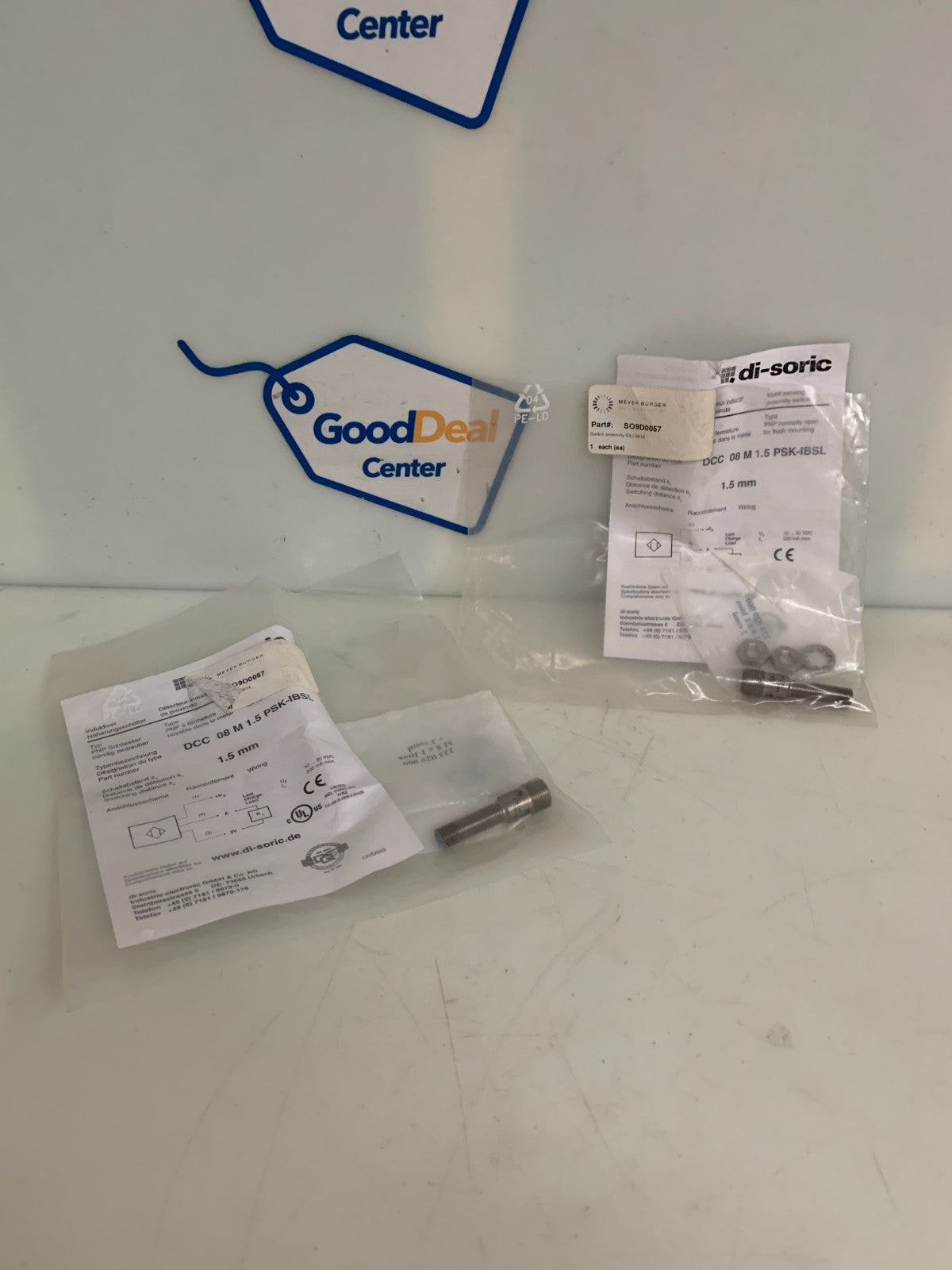 LOT OF 2  DI-SORIC PROXIMITY SENSOR DCC 08 M1.5 PSK-IBSL