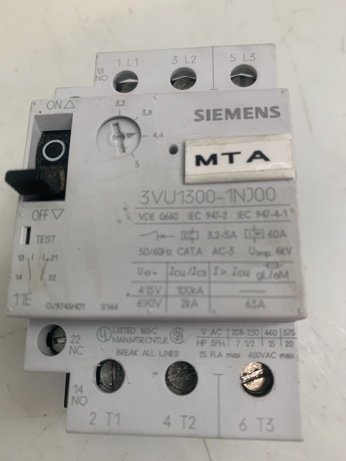 SIEMENS 3VU1300-1NJ00 Circuit Breaker