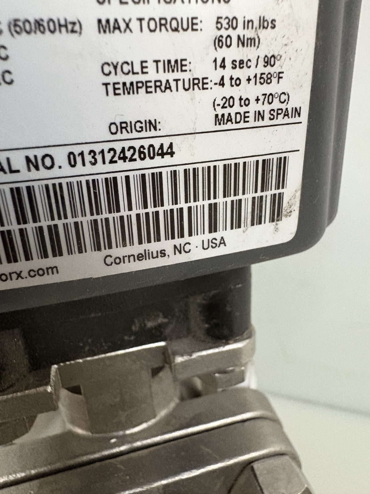 VALWORX ELECTRIC ACTUATOR #561055A W/1 1/2 S.STEEL VALVE