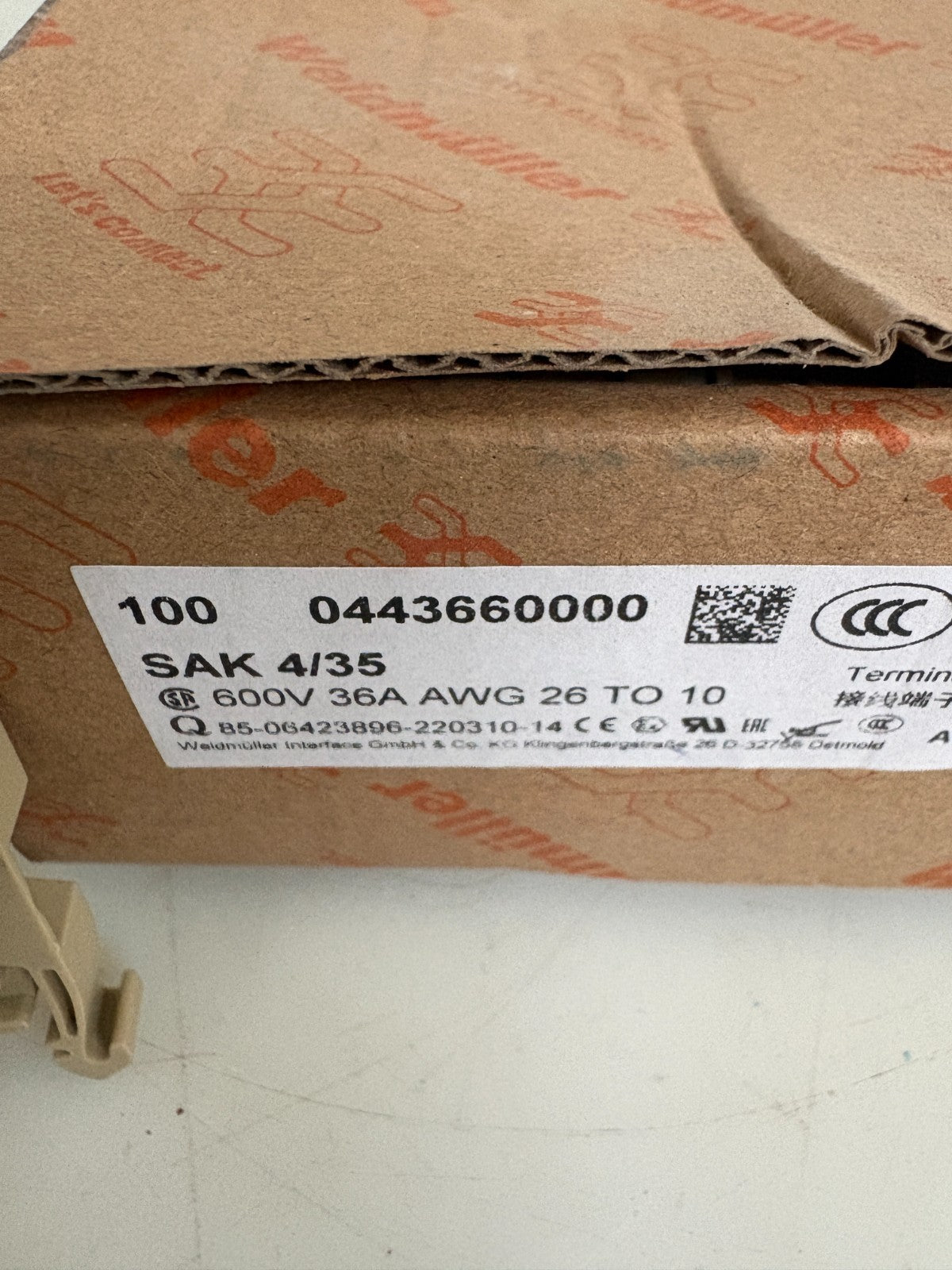 WEIDMULLER TERMINAL BLOCK SAK 4/EN 04674600001