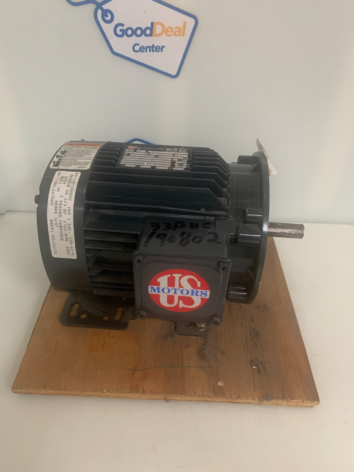 U.S MOTORS 3 PHASE 1/3 HP G10-H542-MP13S260