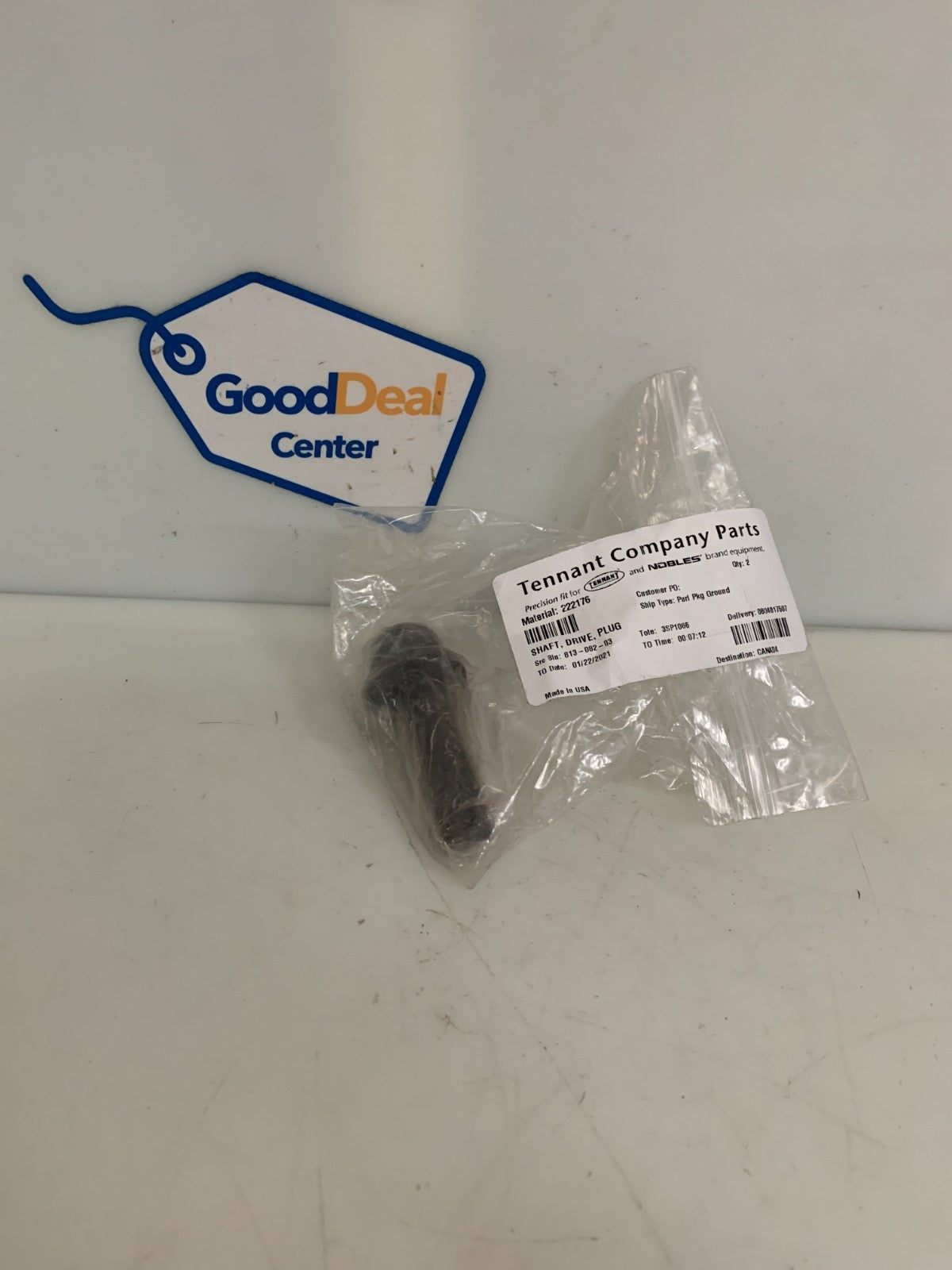 TENNANT SHAFT DRIVE PLUG 222176