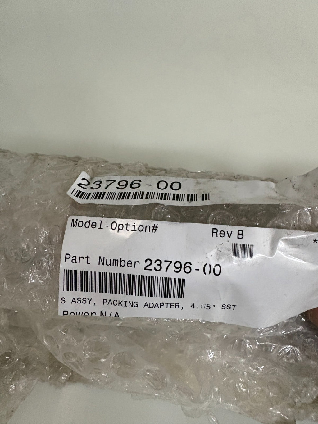 ROSEMOUNT ANALYTICAL SUB ASSY PACKING ADAPTER 4.55" SST