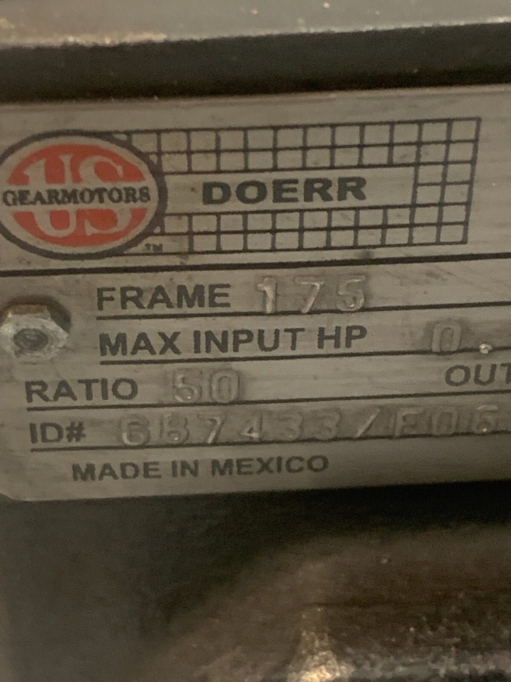 DOERR US MOTOR 3PH 1765 RPM T733 U3E2G4