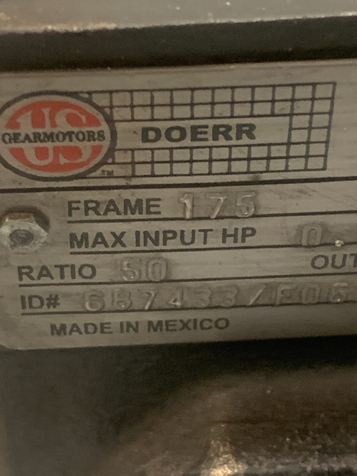 DOERR US MOTOR 3PH 1765 RPM T733 U3E2G4