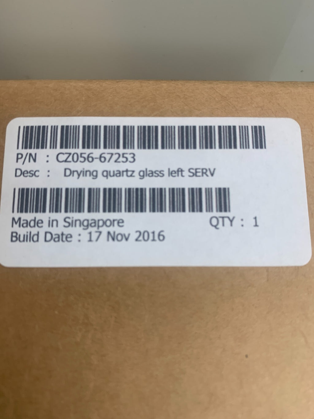 HP Drying Quartz Glass Right Serv  CZ056-67253