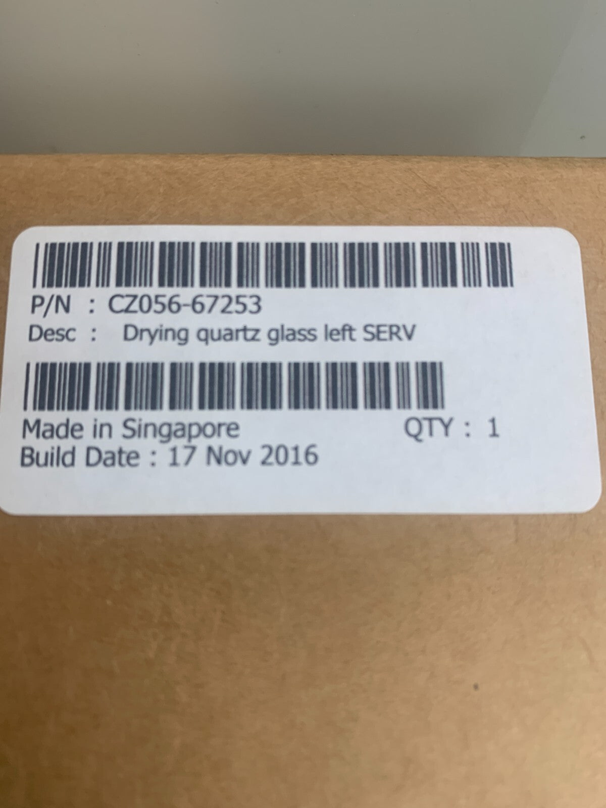 HP Drying Quartz Glass Right Serv  CZ056-67253