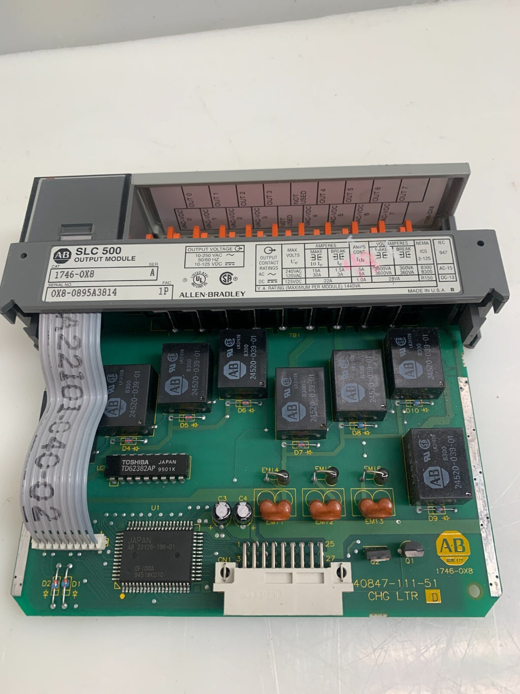 ALLEN BRADLEY  SLC 500  Output Module   1746-0X8