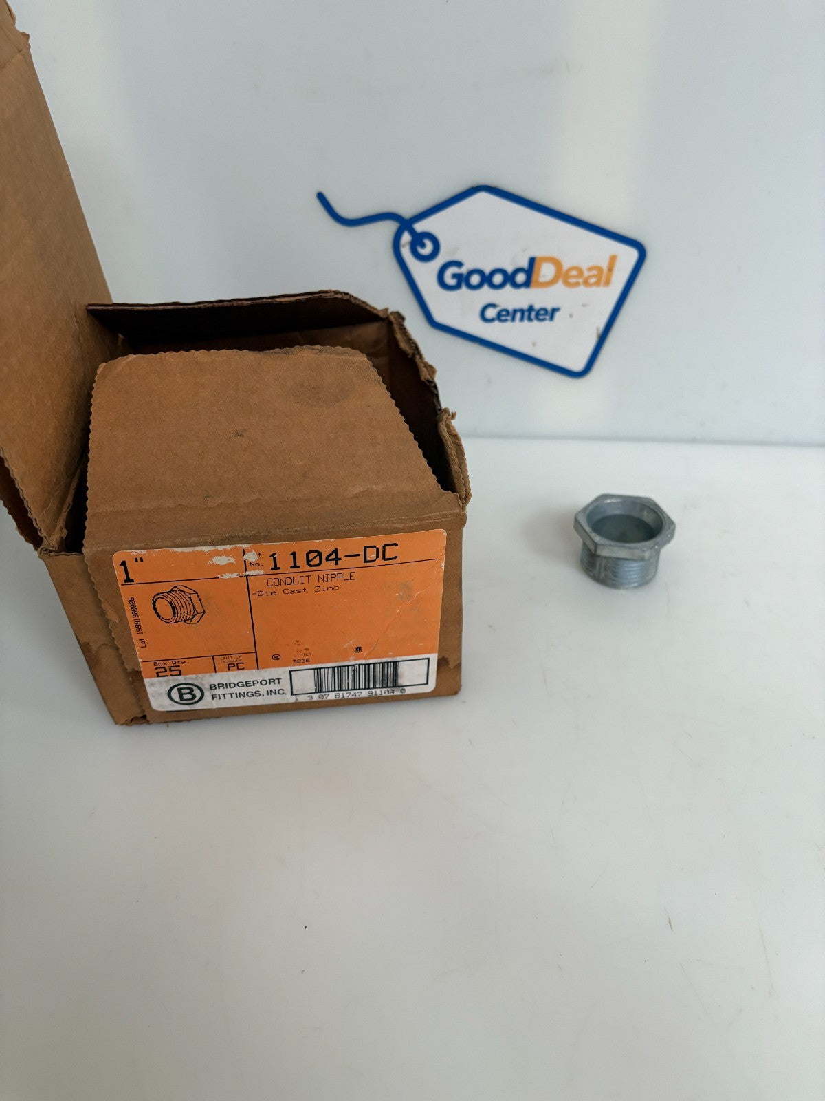 BRIDGE PORT FITTING DIE CAST ZINC 1" CHASE NIPPLE #1104-DC 16 IN BOX