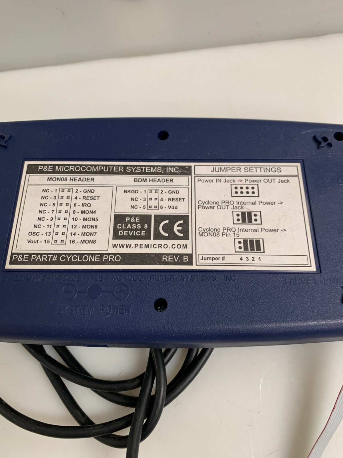 P & E CYCLONE PRO DE BUGGER / PROGRAMMER
