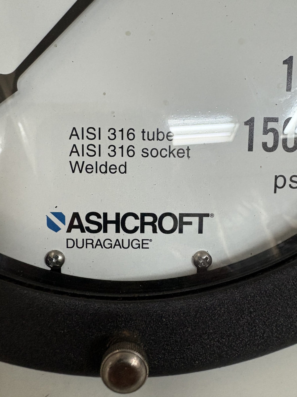 ASHCROFT DURA GAUGE AISI 316 TUBE SOCKET PRESSURE 8" 0-1500 GAUGE