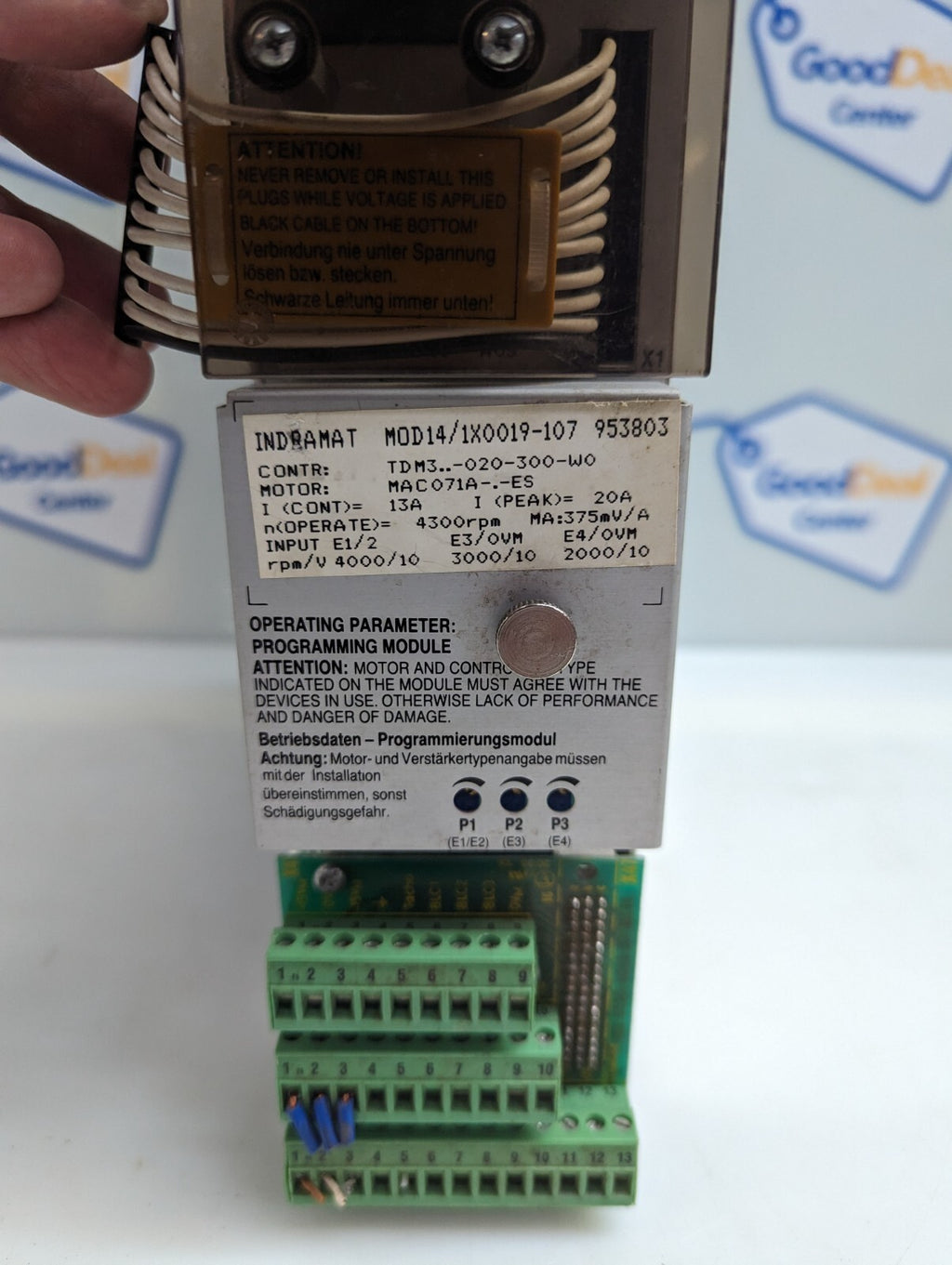 INDRAMAT TDM 3.2-020-300-W0 AC SERVO DRIVE MODULE MOD14/1X0019-107
