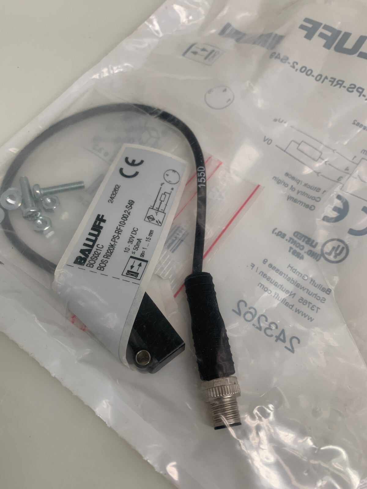BALLUFF BOS R020K-PS-RF10-00, 2-S49 Diffuse Sensor