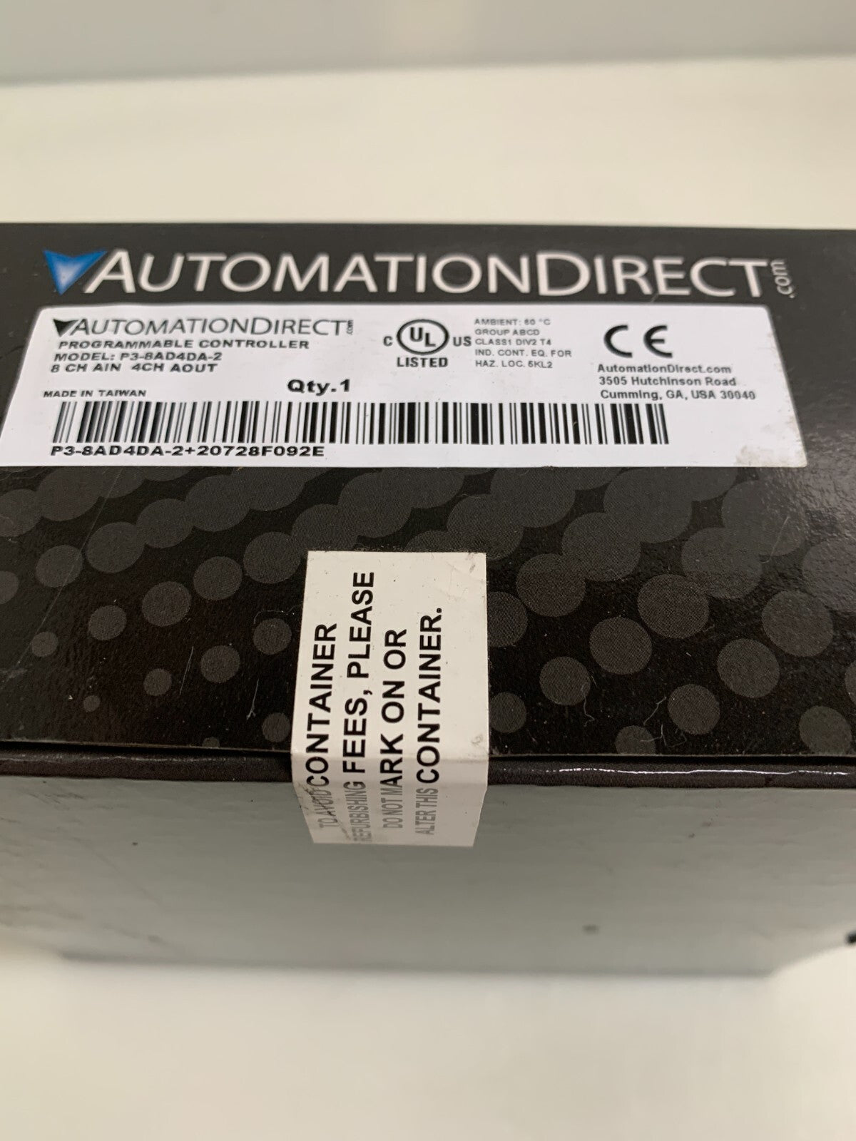 AUTOMATION DIRECT 8 CH AIN 4CH A OUT MODULE P3-8AD4DA-Z2