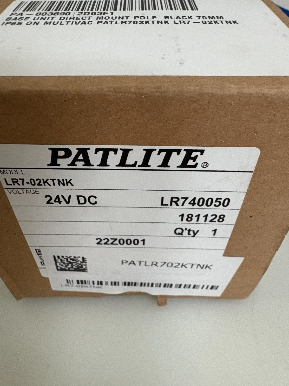 PATLITE BASE MODULE 24V DC LR7-02KTNK1