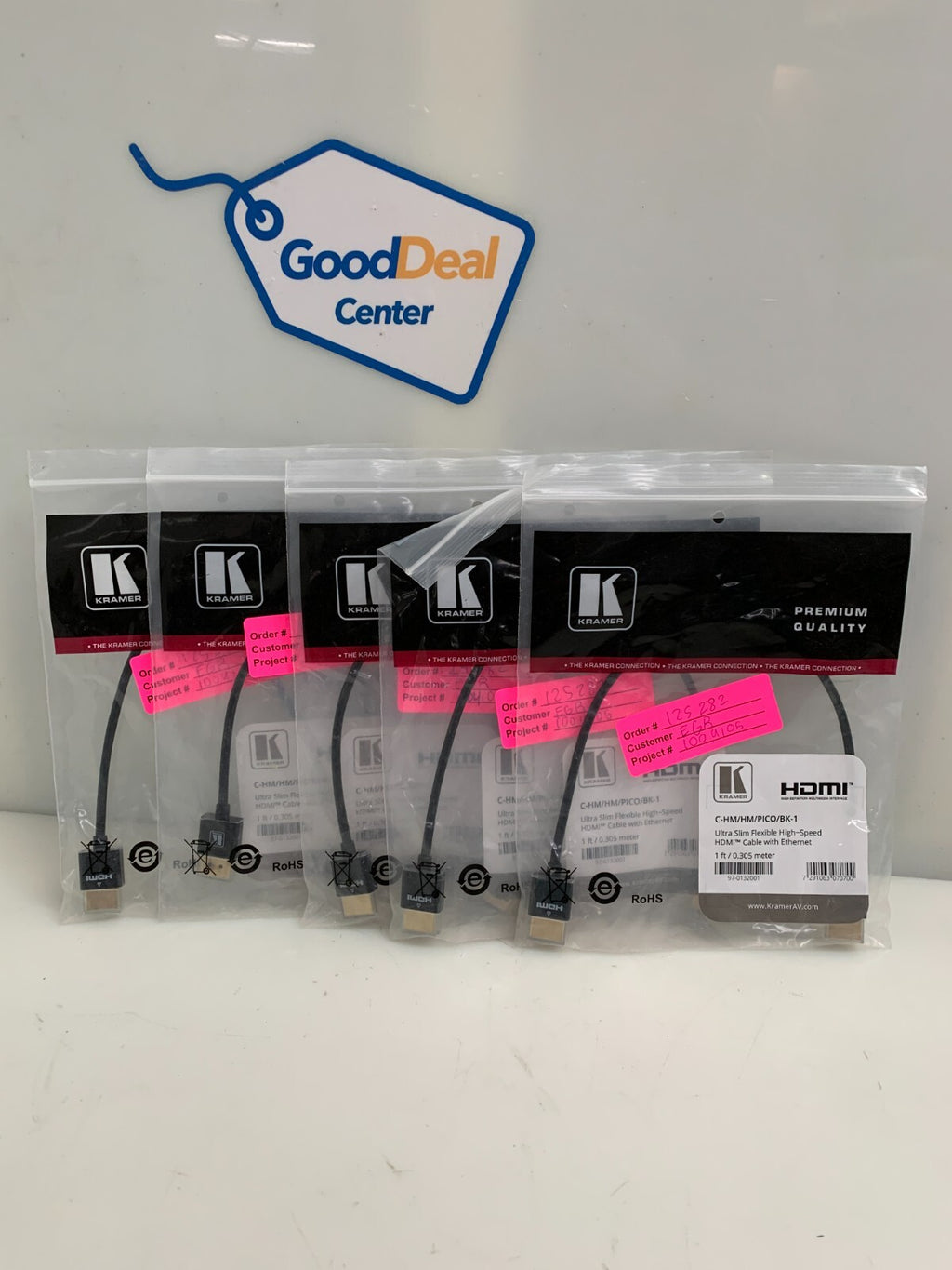 KRAMER HDMI UltraSlim High Speed  w/Ethernet Cable  (Lot of 5)